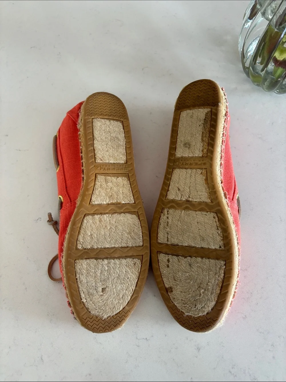 Sperry Salmon  Canvas Espadrille Boat Shoes -